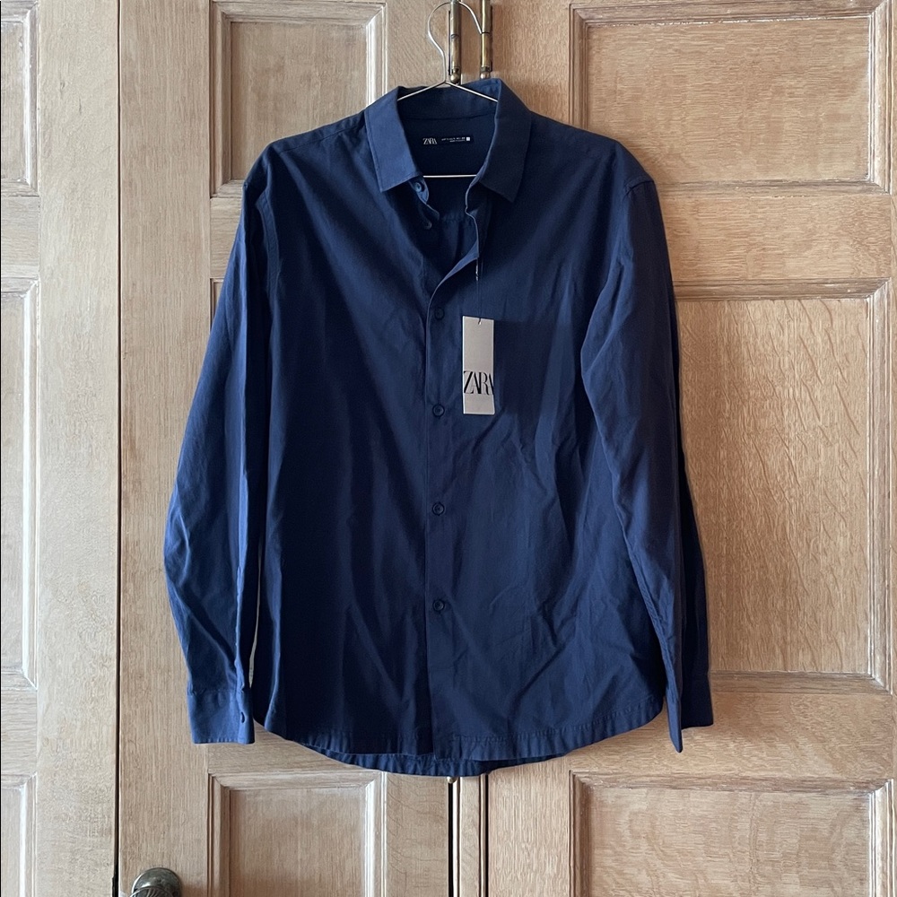 NWT Zara Men’s Navy Blue Shirt, Size L